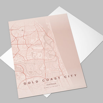 Gold Coast Map Art Print - Lifestyle Room Setting