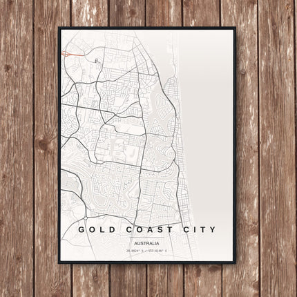Gold Coast Map Art Print - Wall Print | Personalised Gift