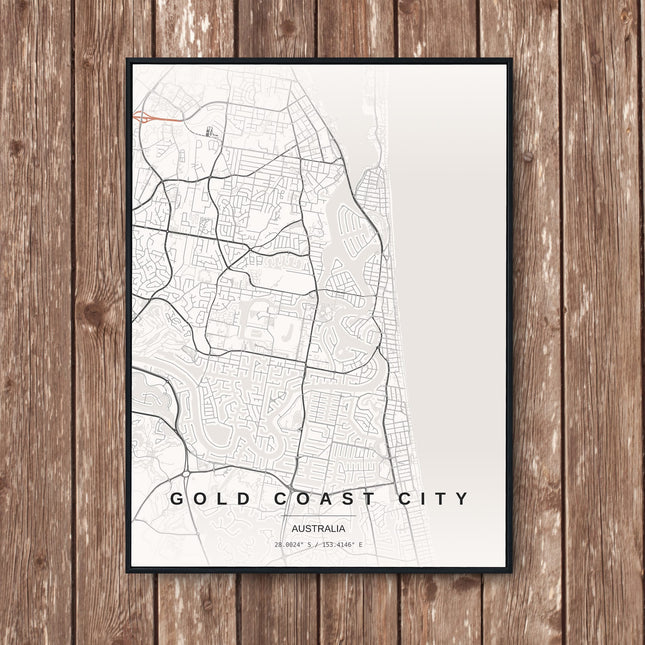 Gold Coast Map Art Print - Wall Print | Personalised Gift