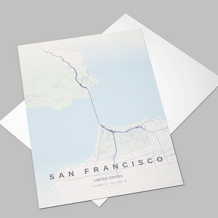 Golden Gate Bridge Map Art Print - Alternative Angle View