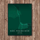 Golden Gate Bridge Map Art Print - Wall Print | Personalised Gift