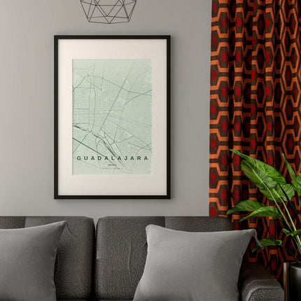 Guadalajara Map Art Print - Alternative Angle View