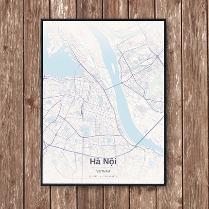 Hanoi Map Art Print - Wall Print | Personalised Gift