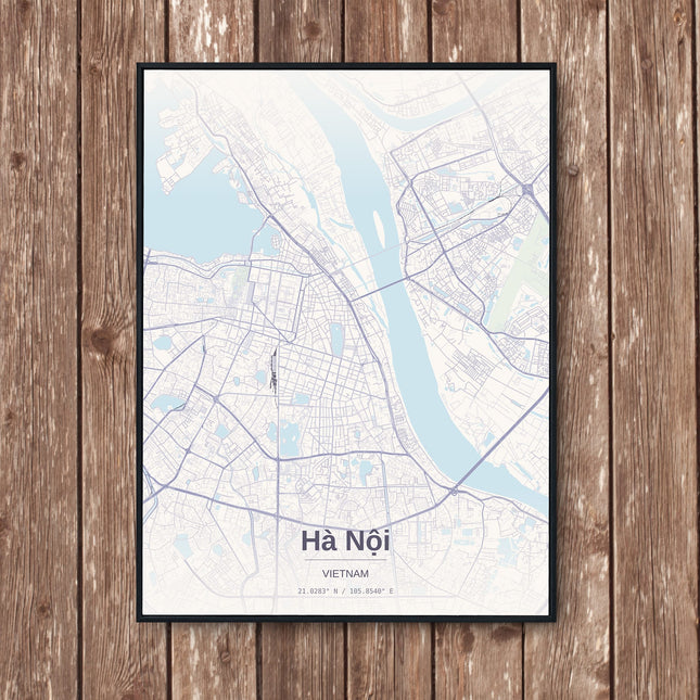 Hanoi Map Art Print - Wall Print | Personalised Gift