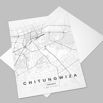 Harare Map Art Print - Close Up Detail View