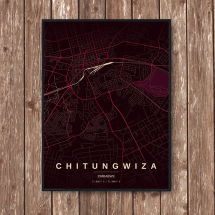 Harare Map Art Print - Wall Print | Personalised Gift