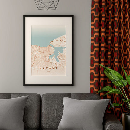Havana Map Art Print - Alternative Angle View