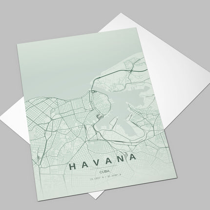 Havana Map Art Print - Alternative Angle View