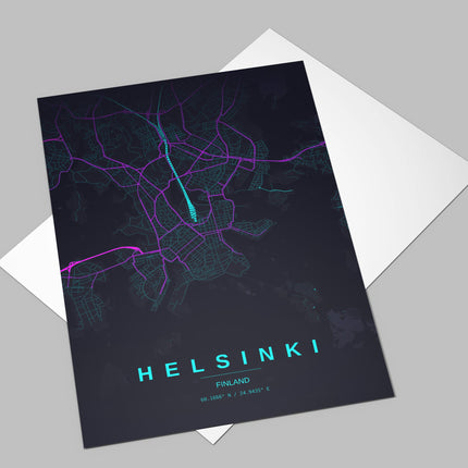 Helsinki Map Art Print - Lifestyle Room Setting