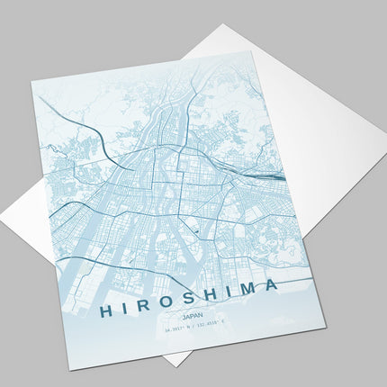Hiroshima Map Art Print - Alternative Angle View
