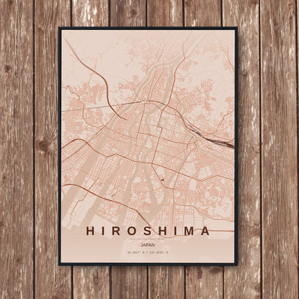 Hiroshima Map Art Print - Wall Print | Personalised Gift