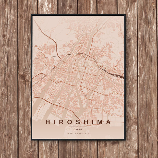 Hiroshima Map Art Print - Wall Print | Personalised Gift