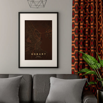 Hobart Map Art Print - Alternative Angle View