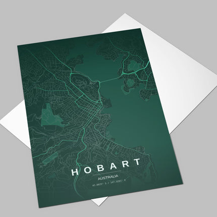 Hobart Map Art Print - Lifestyle Room Setting