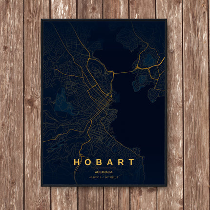 Hobart Map Art Print - Wall Print | Personalised Gift