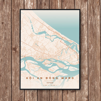 Hoi An Map Art Print - Wall Print | Personalised Gift