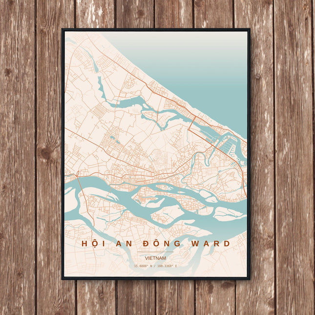 Hoi An Map Art Print - Wall Print | Personalised Gift