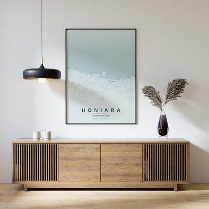 Honiara Map Art Print - Alternative Angle View