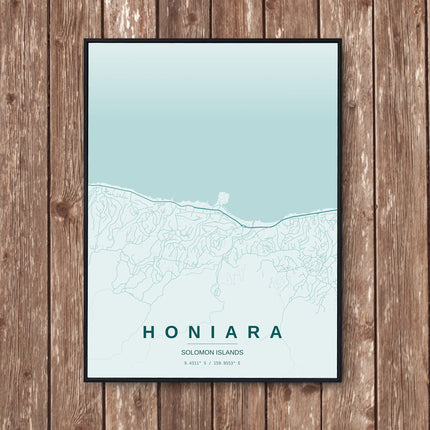 Honiara Map Art Print - Wall Print | Personalised Gift