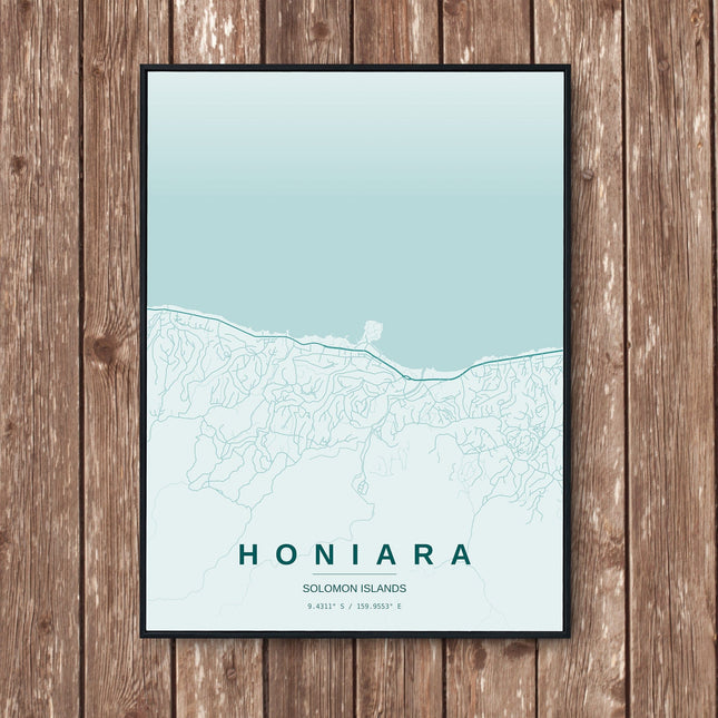 Honiara Map Art Print - Wall Print | Personalised Gift