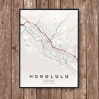 Honolulu Map Art Print - Wall Print | Personalised Gift
