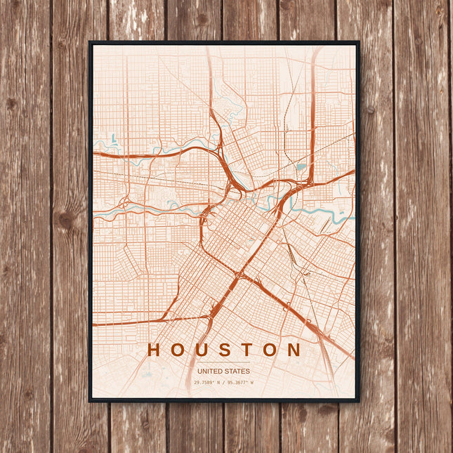Houston Map Art Print - Wall Print | Personalised Gift