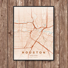 Houston Map Art Print - Wall Print | Personalised Gift