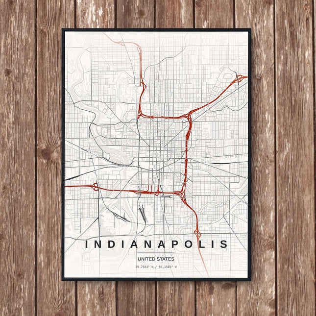 Indianapolis Map Art Print - Wall Print | Personalised Gift
