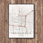 Indianapolis Map Art Print - Wall Print | Personalised Gift