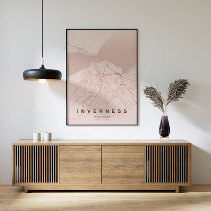 Inverness Map Art Print - Alternative Angle View