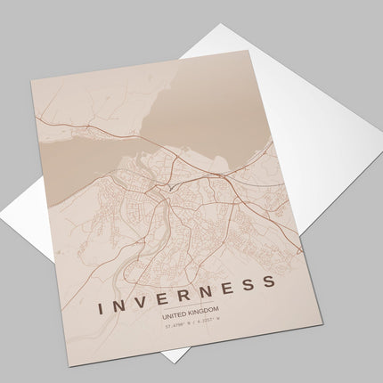 Inverness Map Art Print - Lifestyle Room Setting
