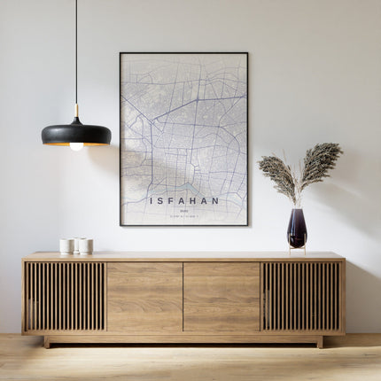 Isfahan Map Art Print - Alternative Angle View