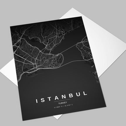 Istanbul Map Art Print - Alternative Angle View
