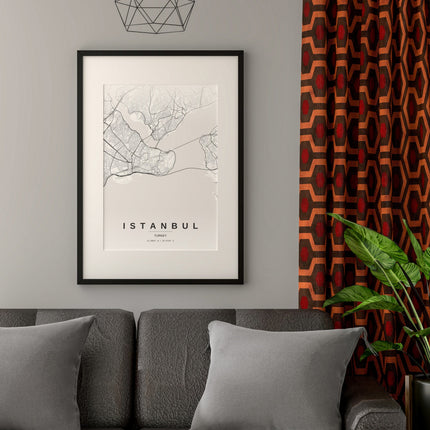 Istanbul Map Art Print - Lifestyle Room Setting