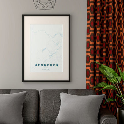 Izmir Map Art Print - Alternative Angle View