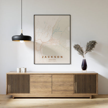 Jackson Map Art Print - Alternative Angle View
