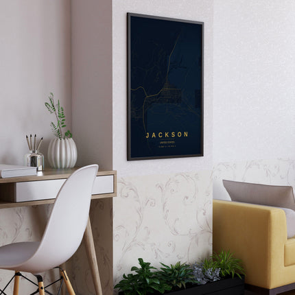 Jackson Map Art Print - Alternative Angle View