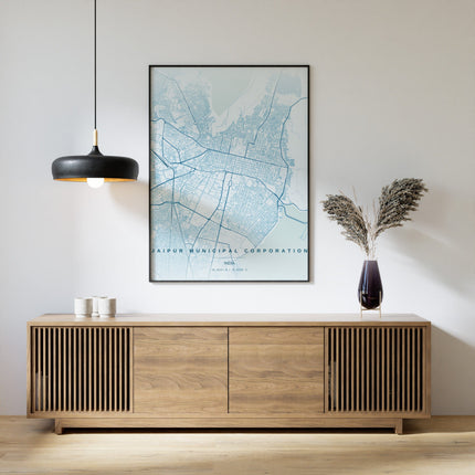 Jaipur Map Art Print - Alternative Angle View