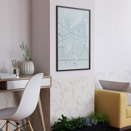 Jaipur Map Art Print - Lifestyle Room Setting