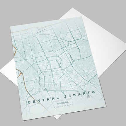 Jakarta Map Art Print - Lifestyle Room Setting