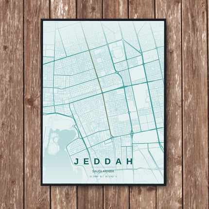 Jeddah Map Art Print - Wall Print | Personalised Gift