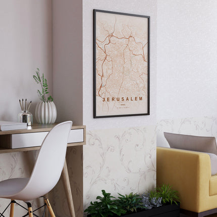 Jerusalem Map Art Print - Alternative Angle View