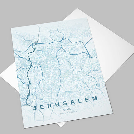Jerusalem Map Art Print - Lifestyle Room Setting
