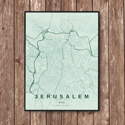 Jerusalem Map Art Print - Wall Print | Personalised Gift