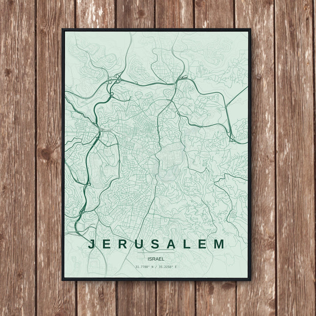 Jerusalem Map Art Print - Wall Print | Personalised Gift