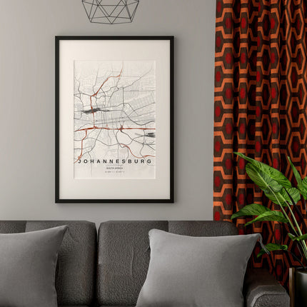 Johannesburg Map Art Print - Alternative Angle View