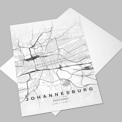 Johannesburg Map Art Print - Close Up Detail View