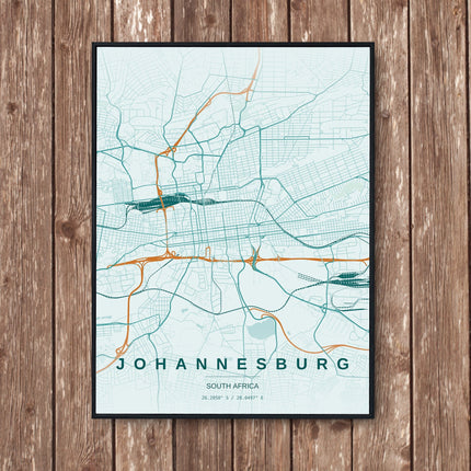 Johannesburg Map Art Print - Wall Print | Personalised Gift