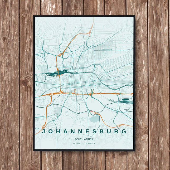 Johannesburg Map Art Print - Wall Print | Personalised Gift