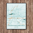 Johannesburg Map Art Print - Wall Print | Personalised Gift